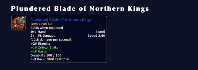 Plundered Blade of Northern Kings